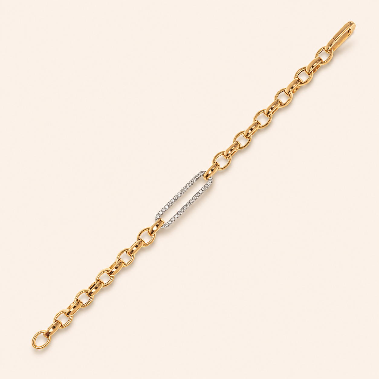 Bracciale a maglie, diamanti