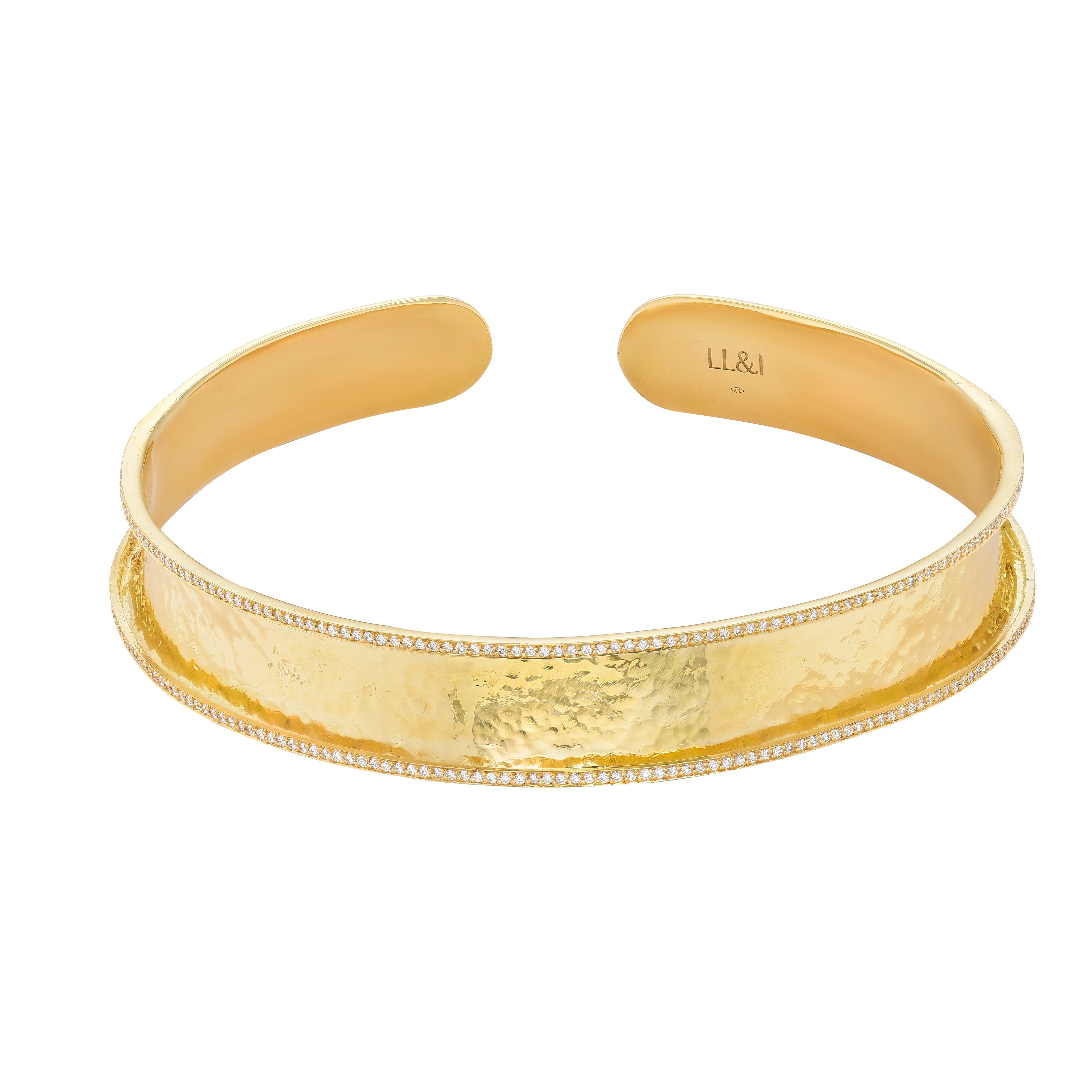 Hammered Armor Necklace, Diamonds