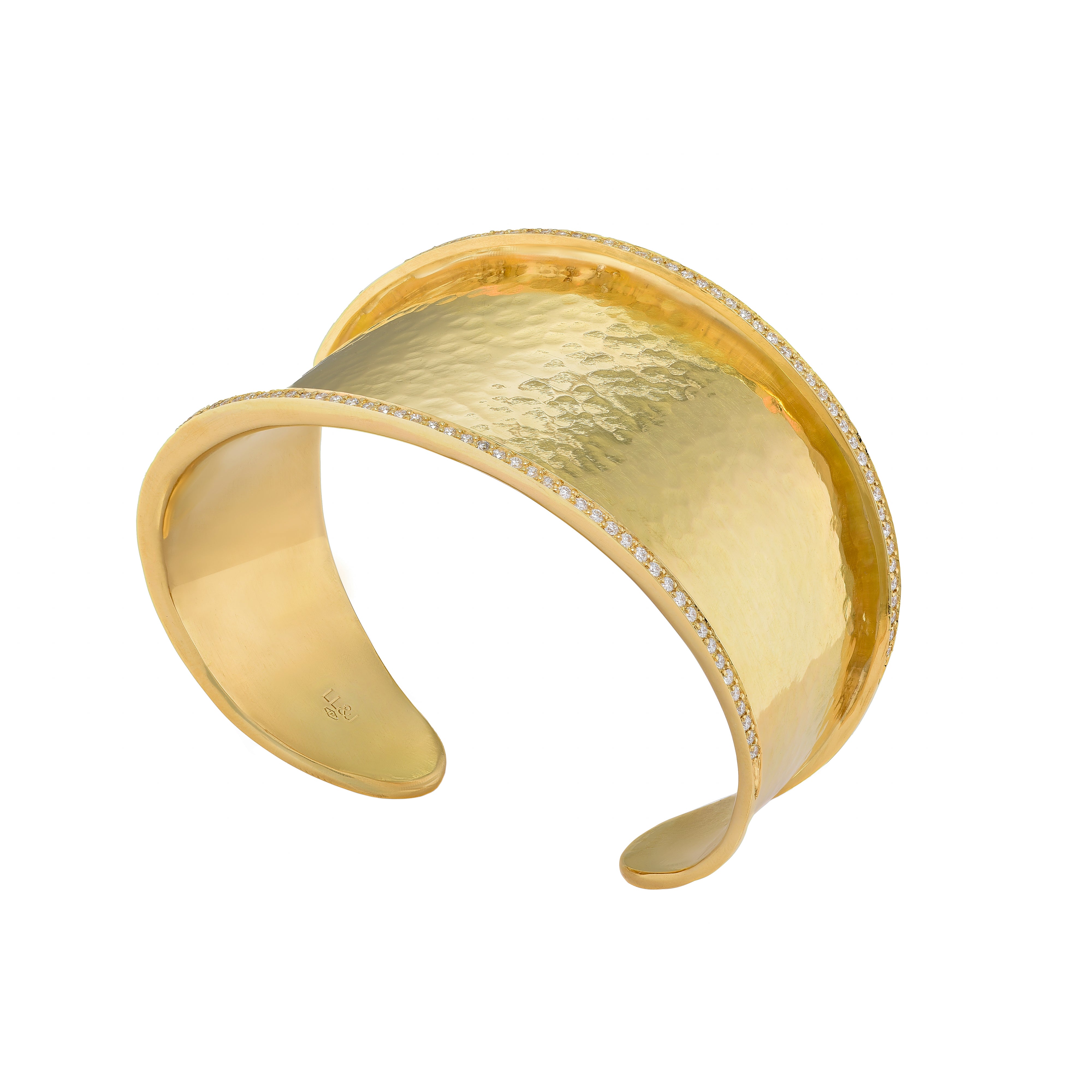 Hammered Armor Cuff, Diamonds