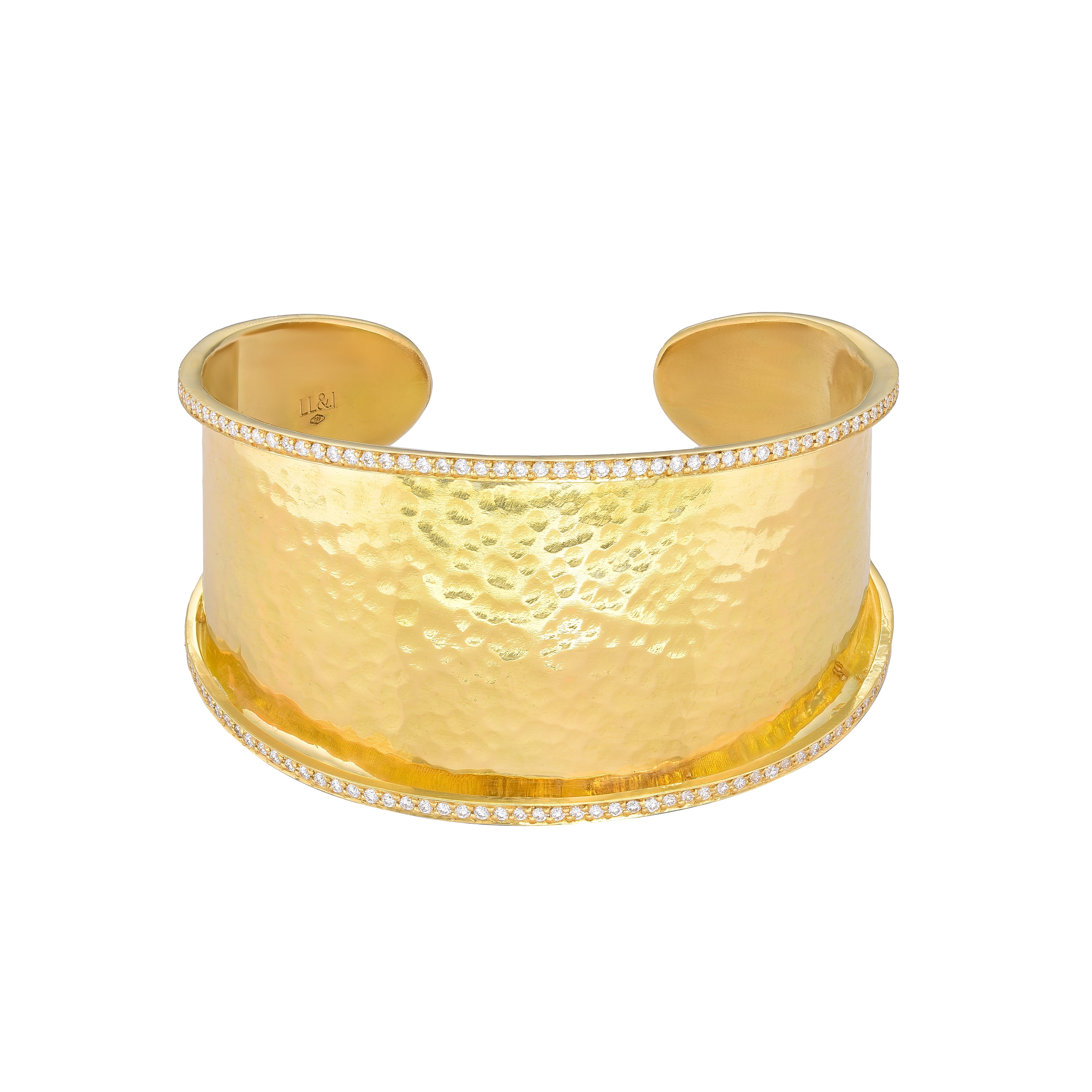 Hammered Armor Cuff, Diamonds