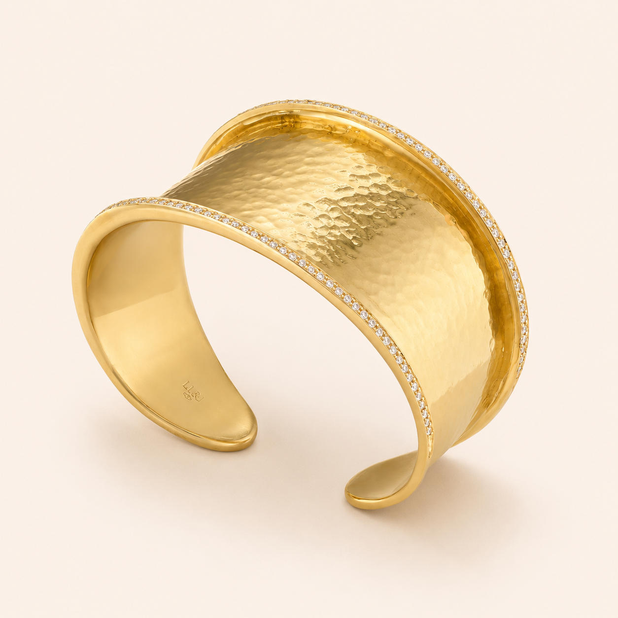 Hammered Armor Cuff, Diamonds