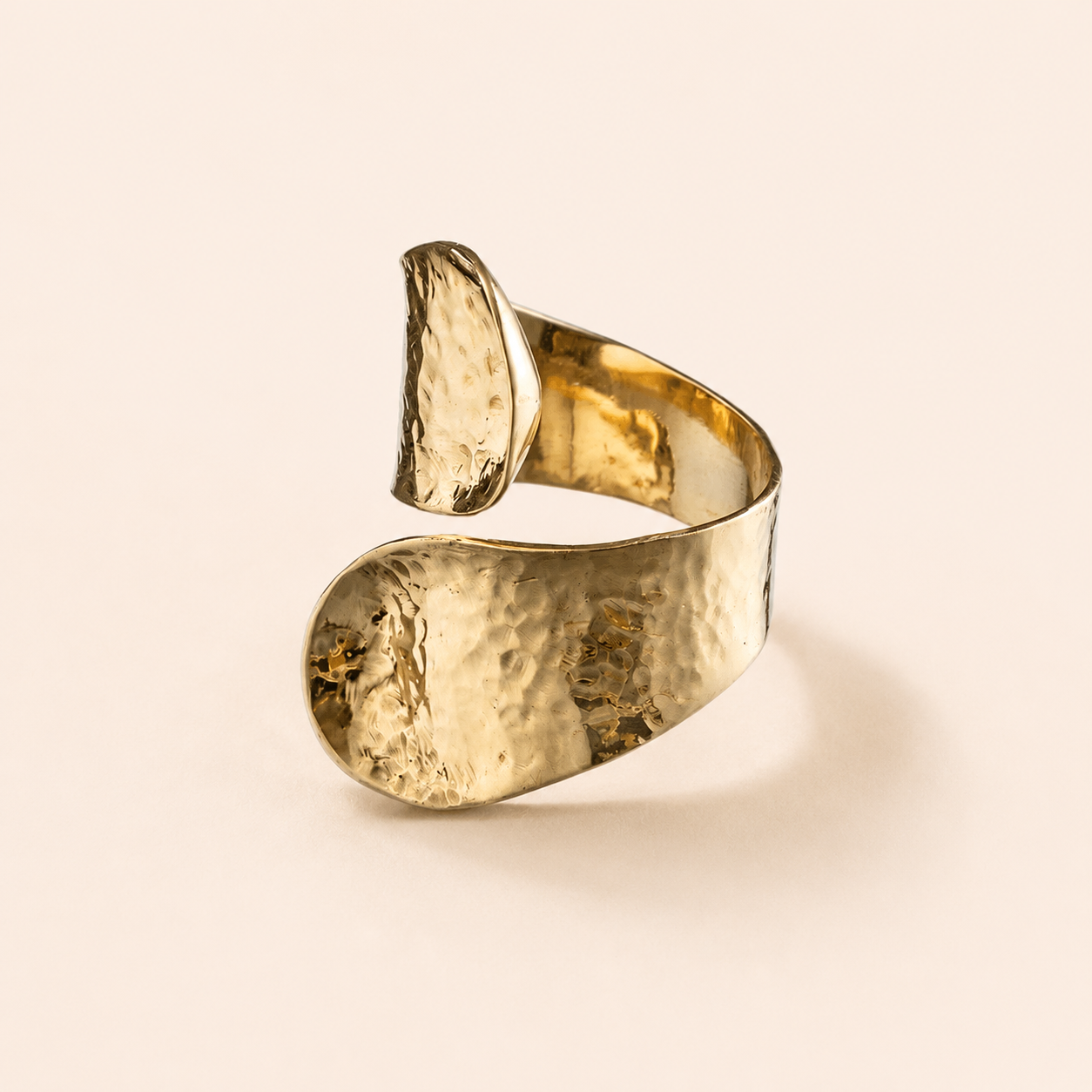 Hammered Overlap Ring