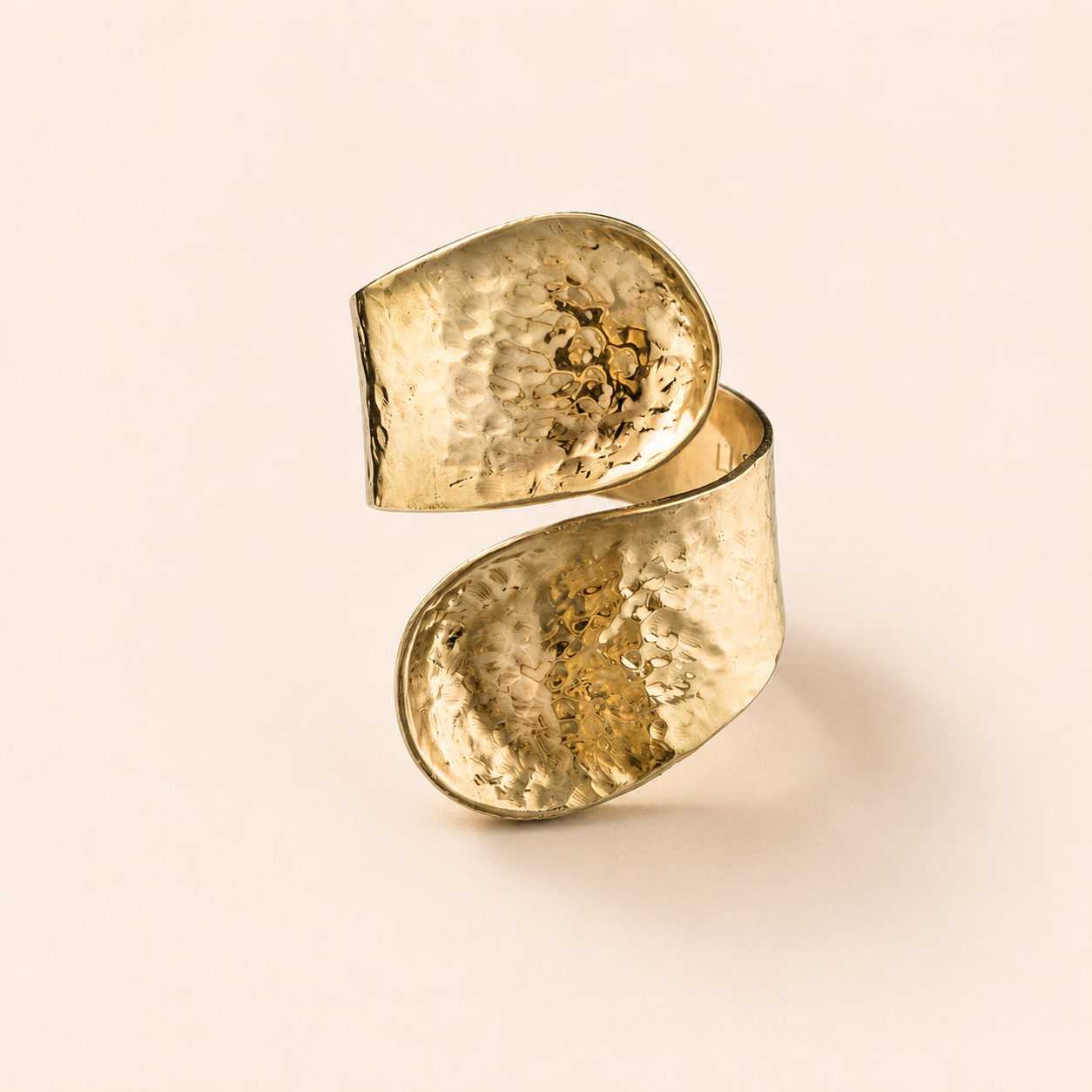 Hammered Overlap Ring