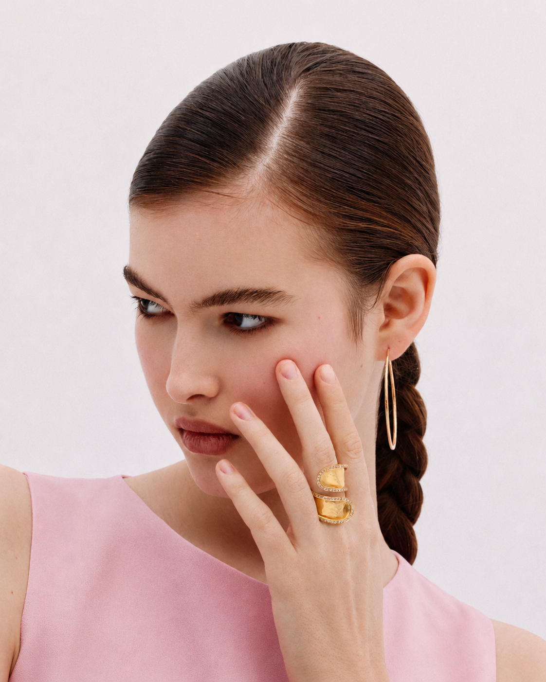 Hammered Gold Hoops
