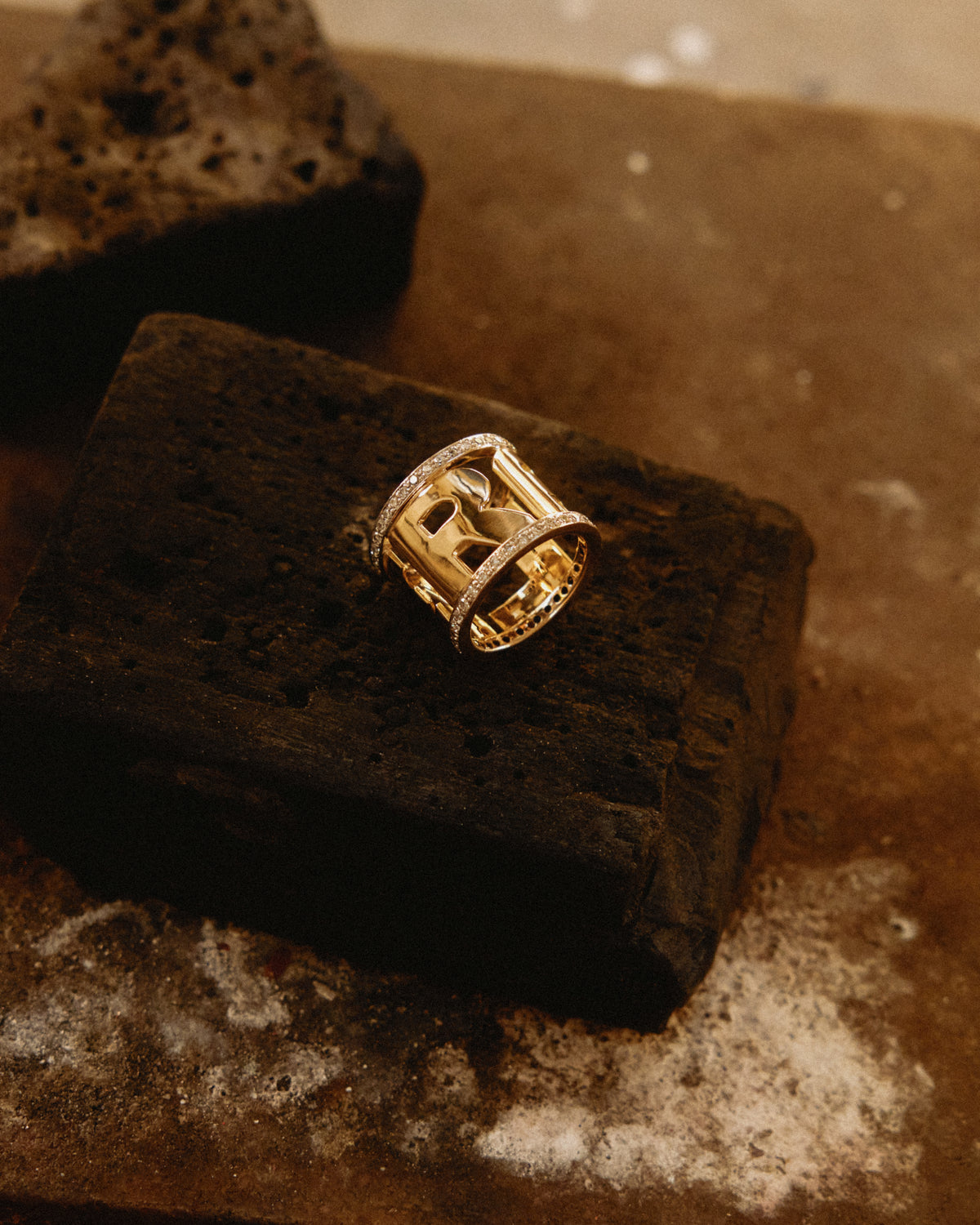 Diamond Letter Ring