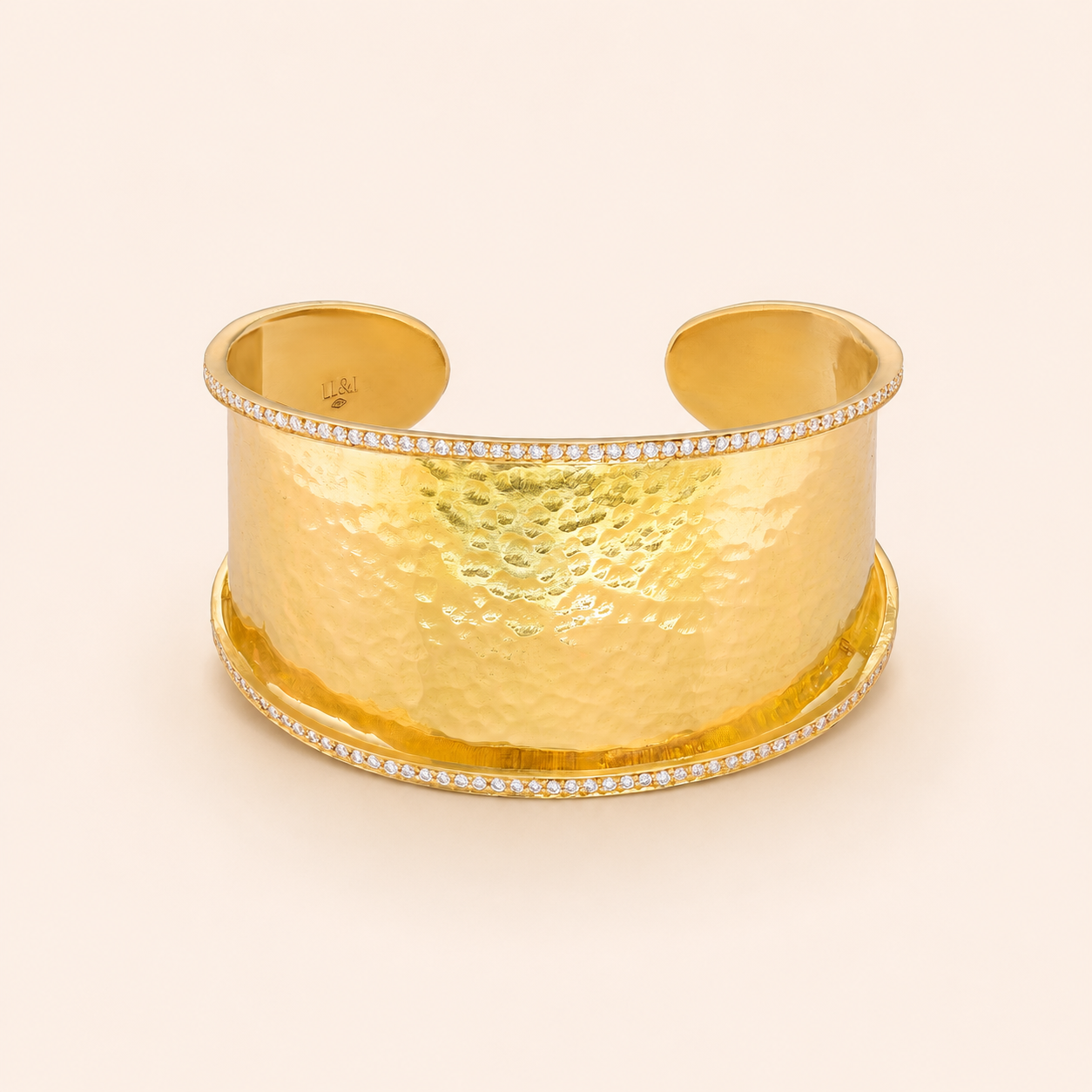 Hammered Armor Cuff, Diamonds