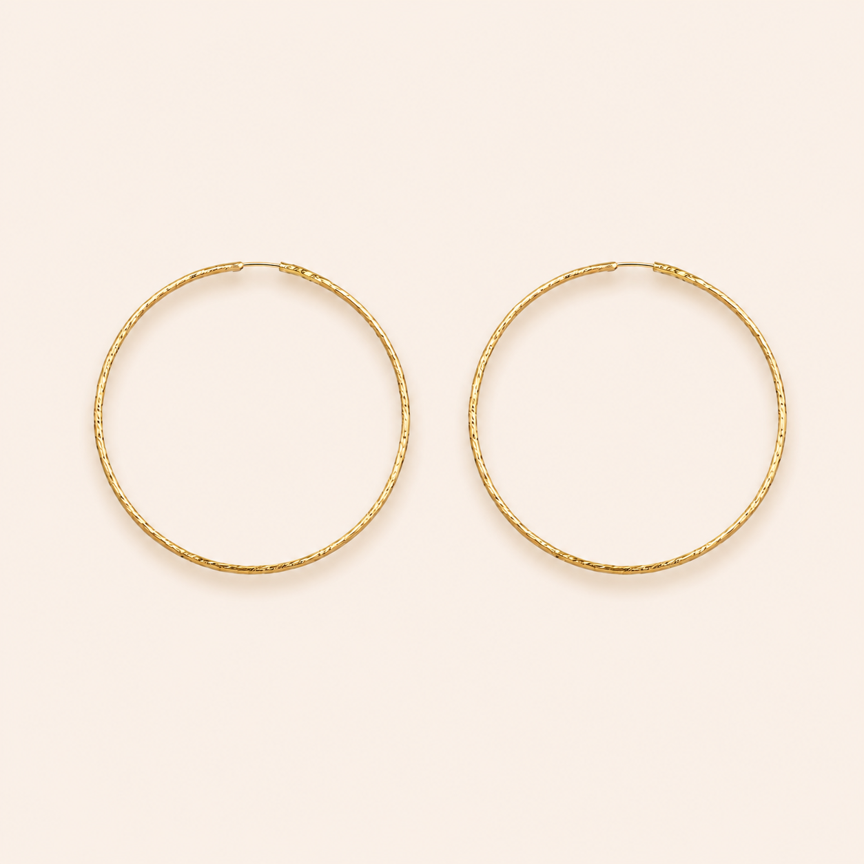 Hammered Gold Hoops