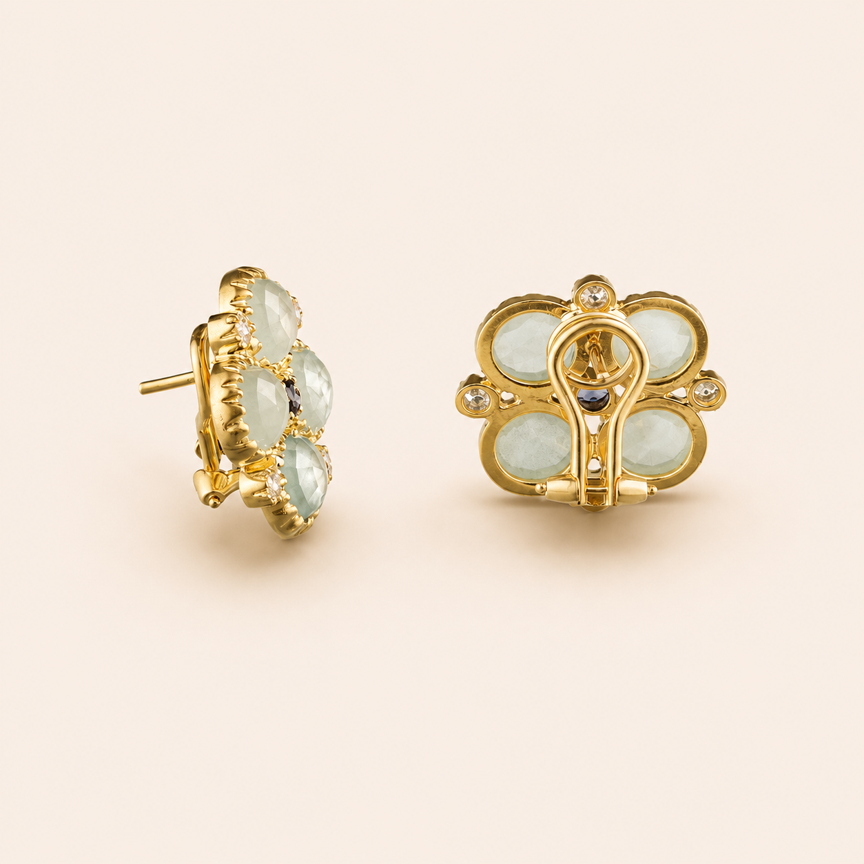 Quadrato Earrings with Diamonds