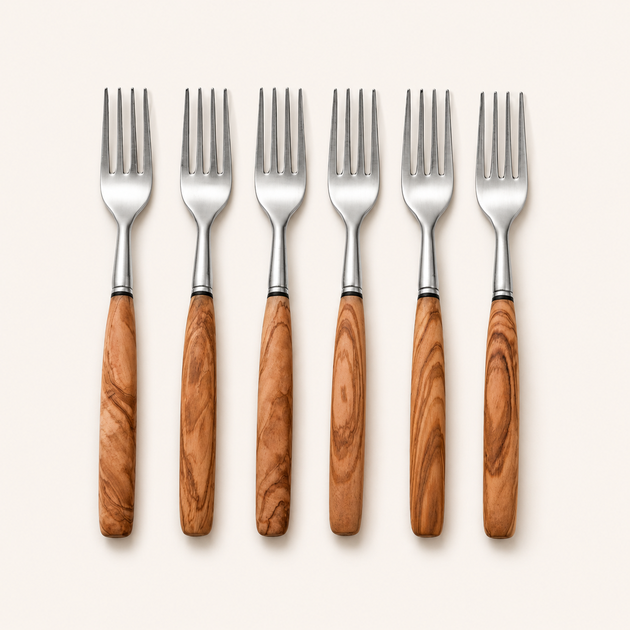Olive Wood Forks — Set of Six